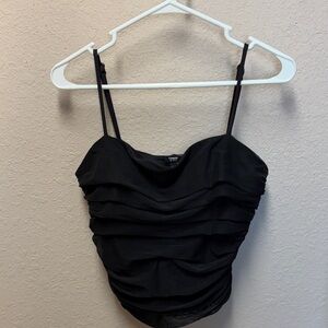 Express Black Layered Cropped Camisole